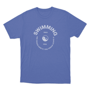 Swimming Yin Yang Unisex T Shirt Blue